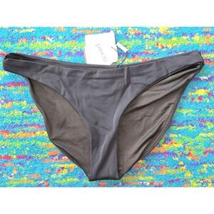 NWT Peixoto Bella‎ Bikini Bottoms Black Full Coverage Swim Women Size L
